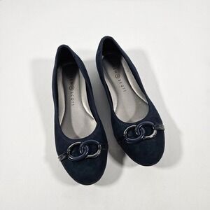 Karen Scott Amanda Navy Blue Suede Round Toe Ballet Flats Womens 7M KS-AMANDAA